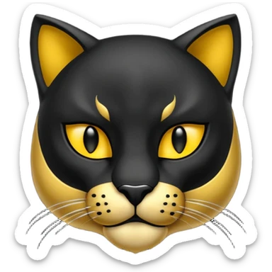 Emolgi de pantera negra con detalle pequeños  en la frente color dorado sticker