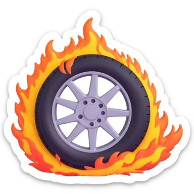 flaming tire, high speed, Fast and Furious theme sticker