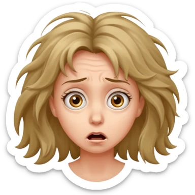 A realistic waist-up portrait of a frightened woman sticker