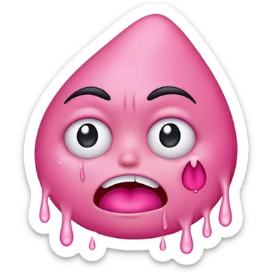 Create a mad emoji with pink mod with tears  sticker