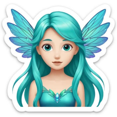 Turquoise fairy sticker