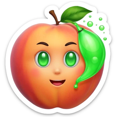 Peach with green gas sticker