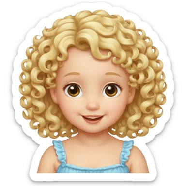 Cherubic Baby girl with curls bust sticker