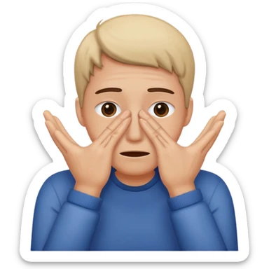 Un. Emoji Donde te tapas la cara por vergüenza. sticker