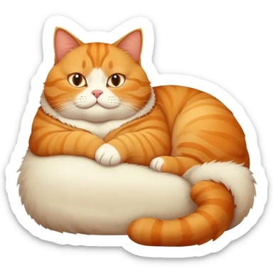 Fat lazy cat lounging sticker