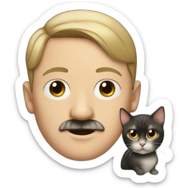hitler with a cat sticker