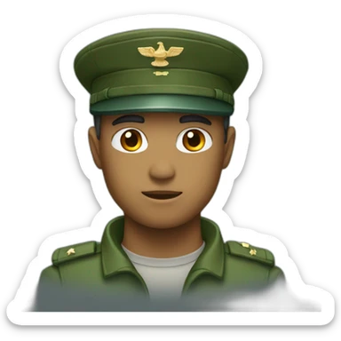 a dark green Military cap sticker