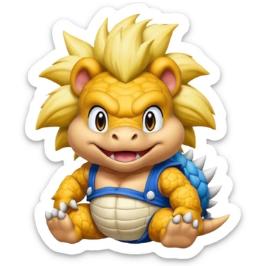 Wendy O koopa dyeing Ludwig von koopa's hair brown  sticker