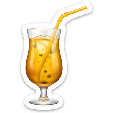 passionfruit & mango cordial in glass sticker