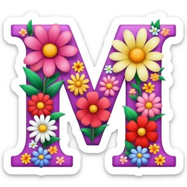 Flowers that form letters and  spell the word "Alina" sticker