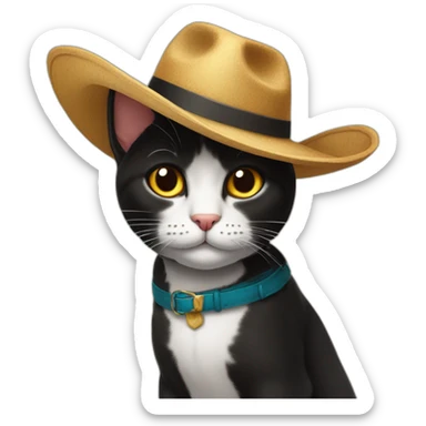 Gato negro con sombrero cordobés sticker