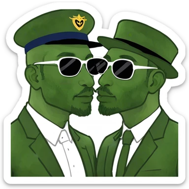 kanye and diddy kissing sticker
