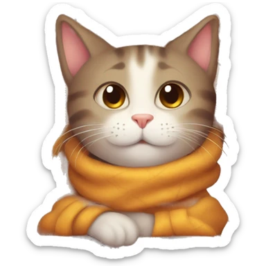 cozy cat in autumn sticker