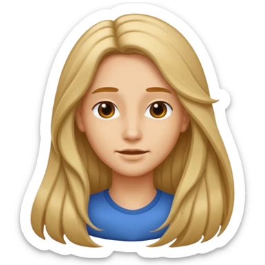 Long let down hair sticker