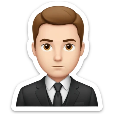 Professional man in a suit with serious expression sticker