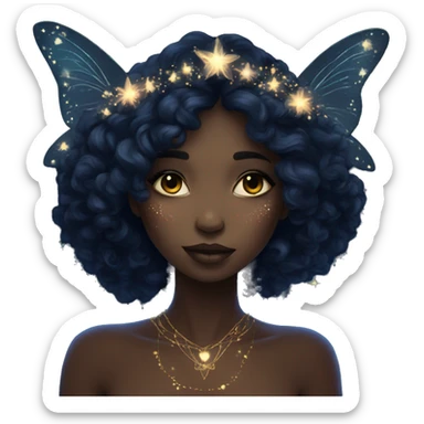 Dark nighttime stars Bohemian hippie fairy sticker