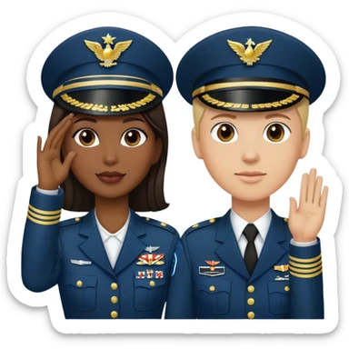 merge these two 🫡💂🏽‍♀️ saluting sticker