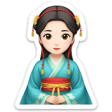 Beautiful girl wearing Hanfu sticker