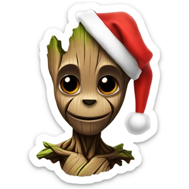 groot in a santa hat sticker