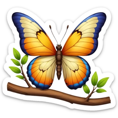 Butterfly on a tree branch sticker