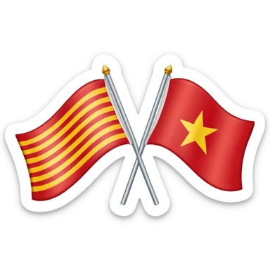 Half and Half company flag, left Japen right VIetnam sticker