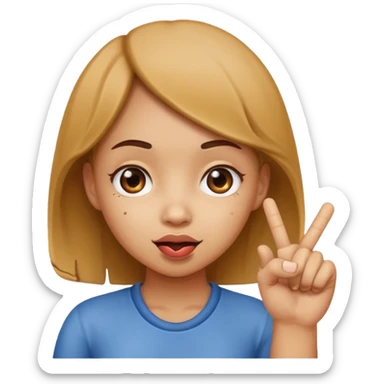 Un fille a la tête de caca et avec un doigt d'honneur  sticker