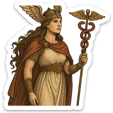 A Valkyrie holding a healing staff, blending Norse mythology with medical symbolism sticker