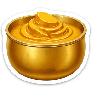 Turmeric paste in a golden metal bowl sticker