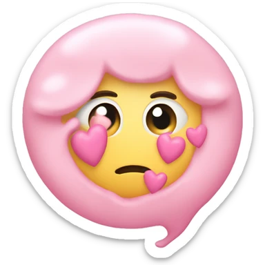 Flushed with light pink hearts sticker