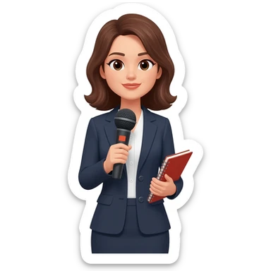 reporter woman full body sticker