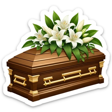 Funeral Casket with Casket Spray sticker