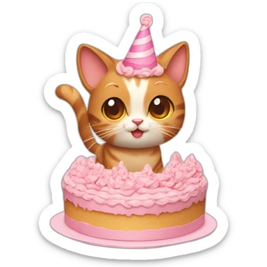 cat with mouse ears and cake sticker
