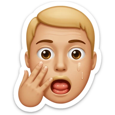 fingers inside mouth saliva sticker