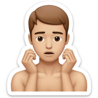 a person pretending to choke them self sticker