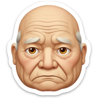 Cartoon fat old guy sad sticker