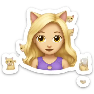 blonde cat women sticker