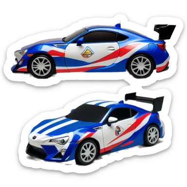 Radio Controlled Captain Rex themed 2013 Toyota 86 shaped like a Formula One race car with exposed turbine wheels  sticker
