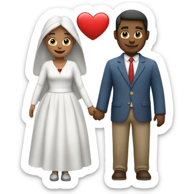 Parejas con corazón blanco sticker