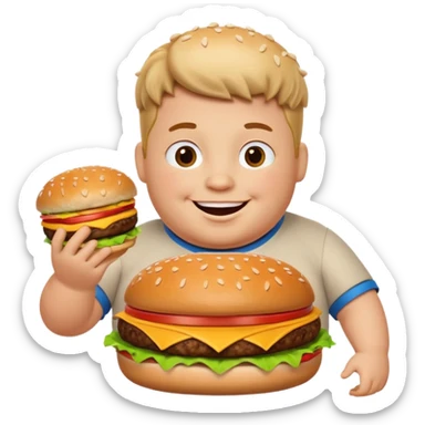 Fat Boy with burger  sticker