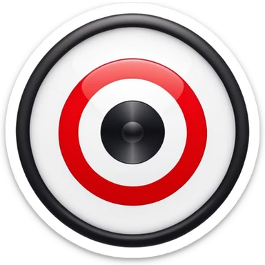 Bulls eye with black out line and red dot in the center of circle sticker