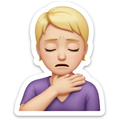 arms crossed holding neck crying sticker