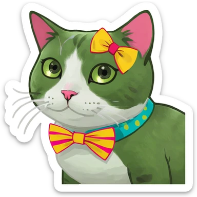 Cat wearing a dress sticker