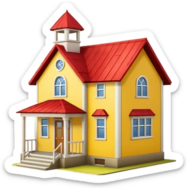 yellow school house sticker