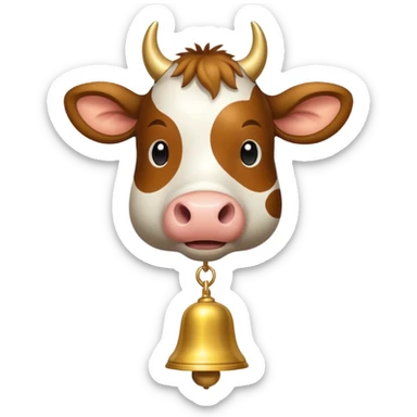 cow tail with golden bell  sticker