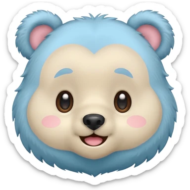 Cute pastel chibi bear emoji sticker, round face, big eyes, simple lines, 1:1 icon, no text sticker
