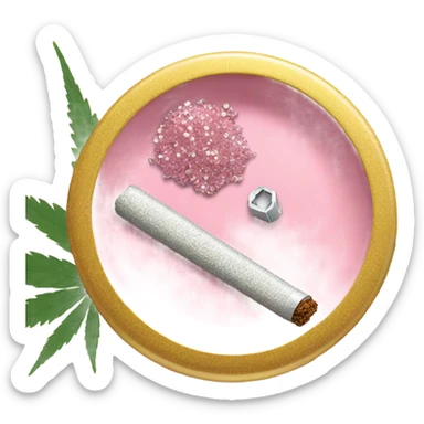 light pink weed joint with bedazzled ash tray  sticker
