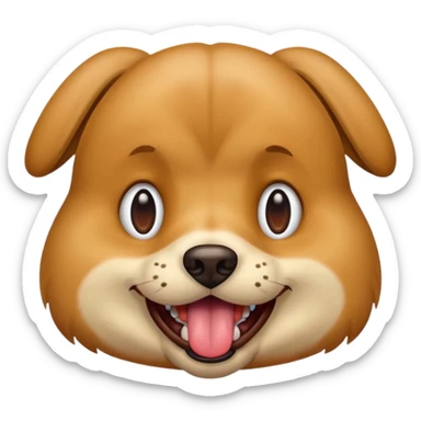 dog showing front teeth striking tongue out with squinted eye  sticker