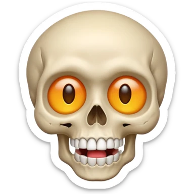 Skull mixed with shocked emoji sticker