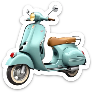 Cinematic Realistic Vespa Pop Culture Emoji, depicted as a sleek vintage scooter symbolizing Italian style rendered with dynamic detail and retro lighting. sticker