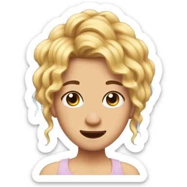 Hairflip with nails and tears  sticker